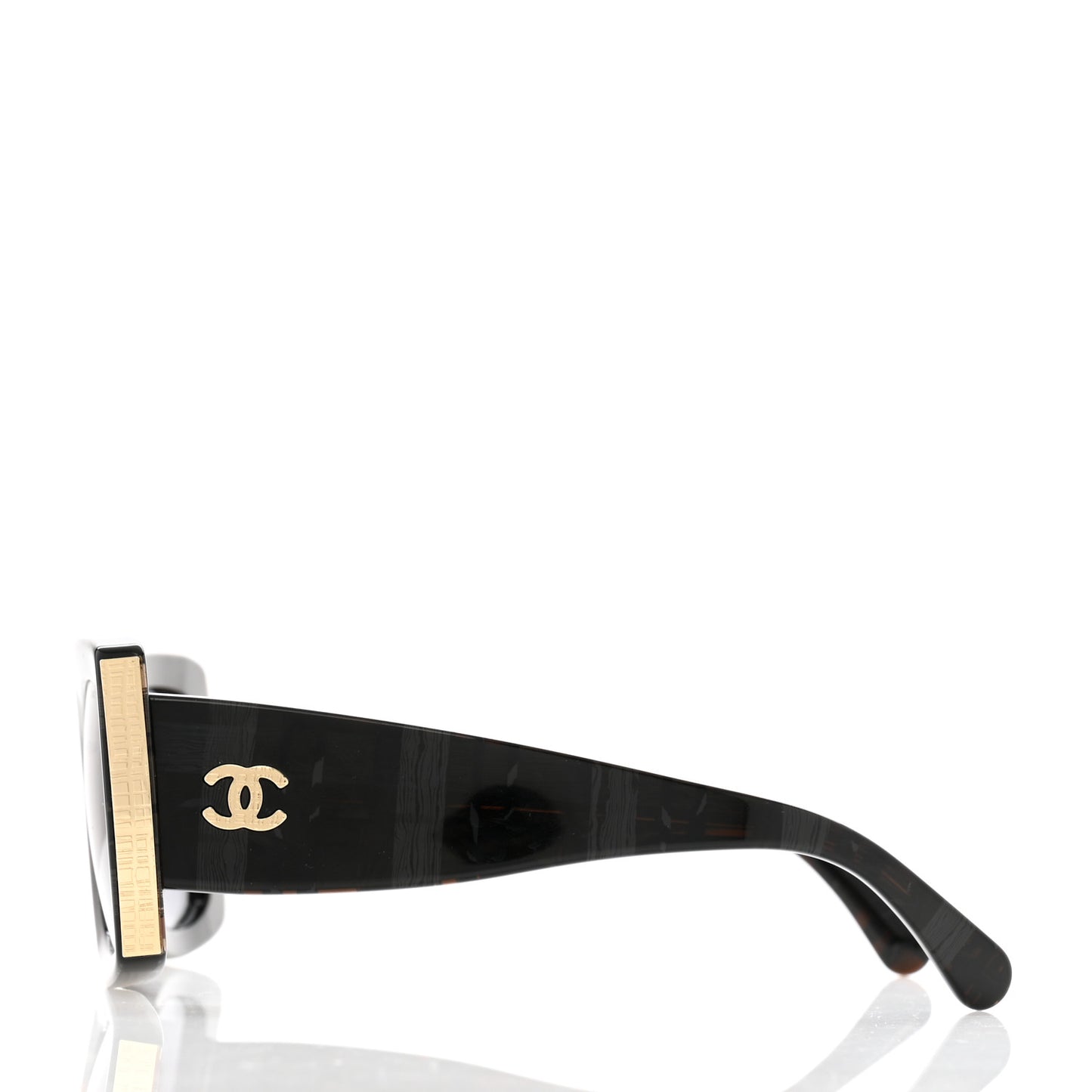 Acetate Rectangle Sunglasses 5435-A Black