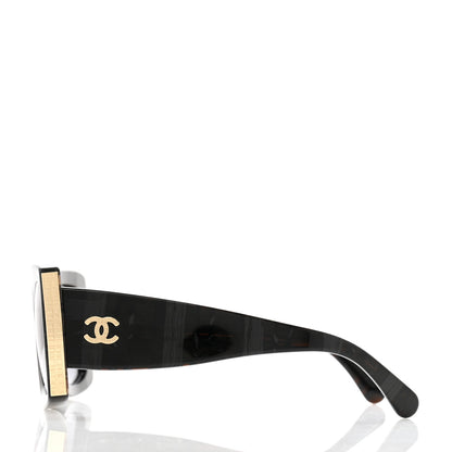 Chanel Acetate Rectangle Sunglasses 5435-A Black 3 of 8