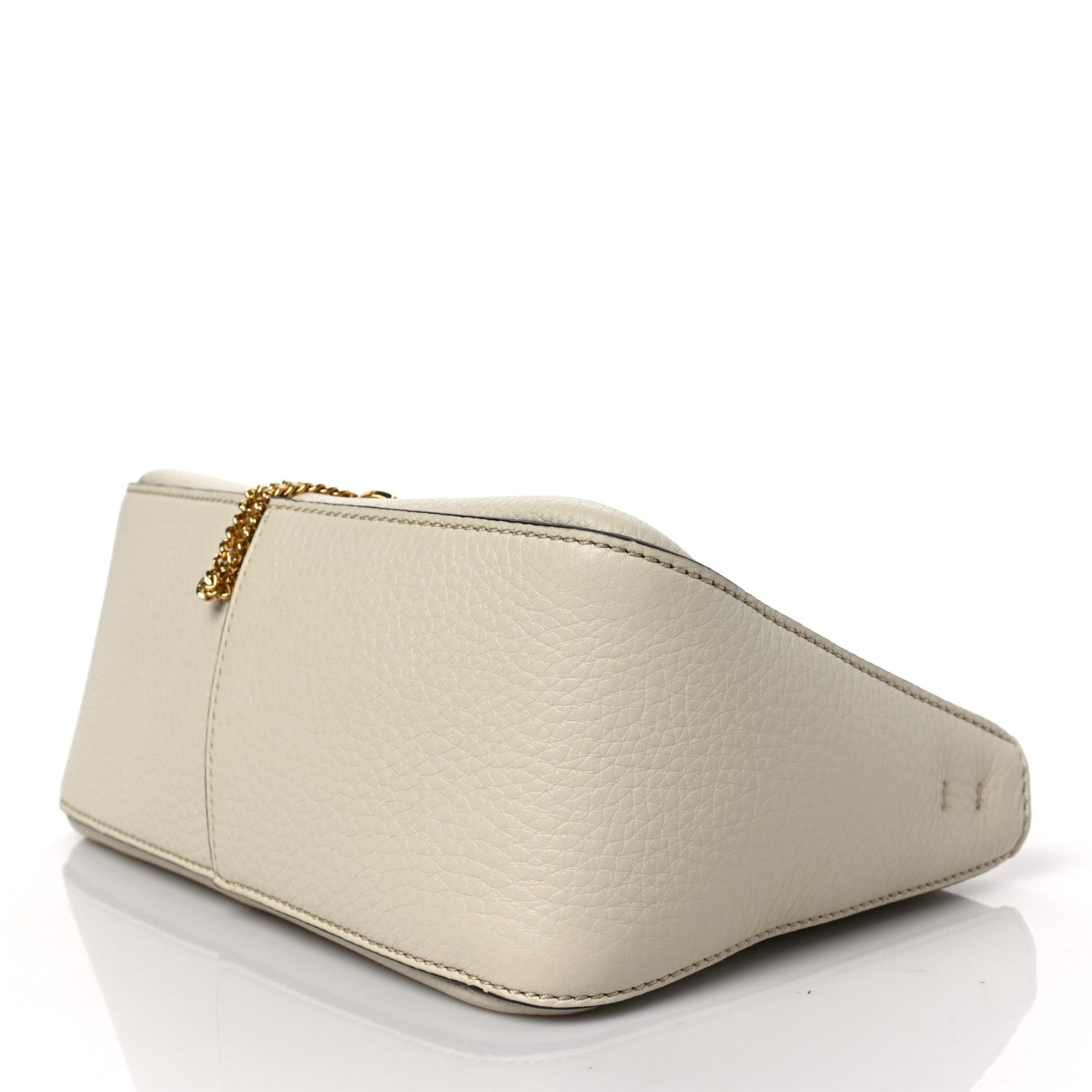 Valentino Garavani Pebbled Calfskin Small VRing Shoulder Bag Light Ivory 8 of 8