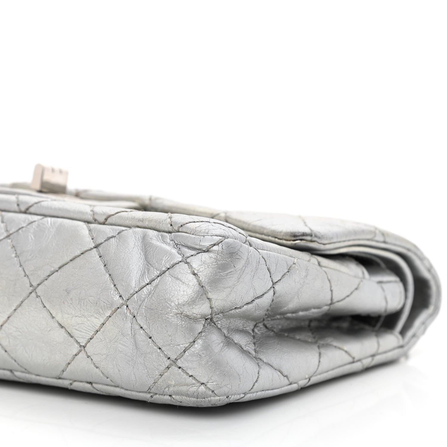 Chanel Metallic Aged Calfskin Quilted 2.55 Reissue 224 Flap Silver 10 of 10