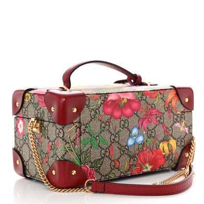 Gucci GG Supreme Monogram Flora Padlock Jewelry Case Red 3 of 13