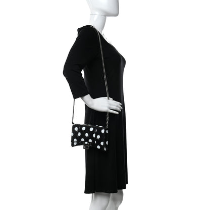 Balenciaga Shiny Box Calfskin Polka Dot Hourglass Chain Bag Black White 2 of 9
