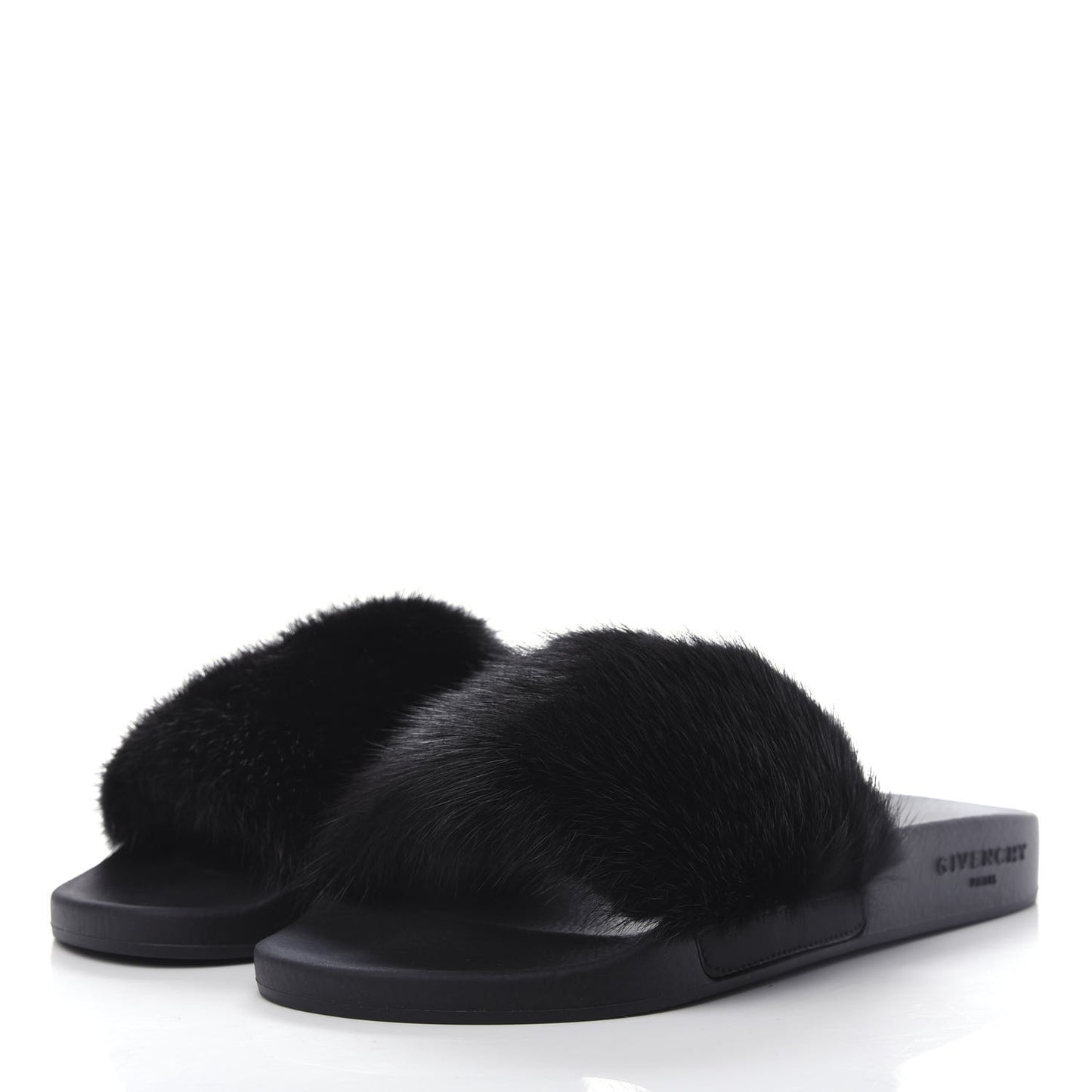 Mink Rubber Slide Sandals 38 Black