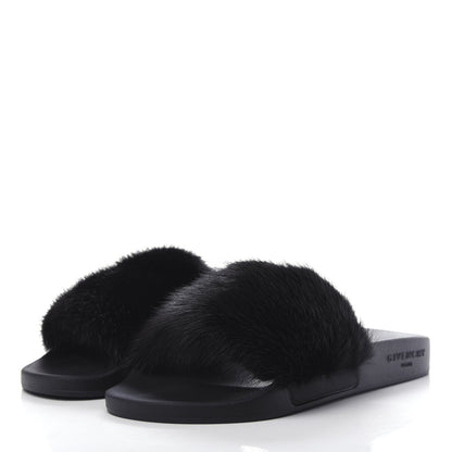 Givenchy Mink Rubber Slide Sandals 38 Black 3 of 11