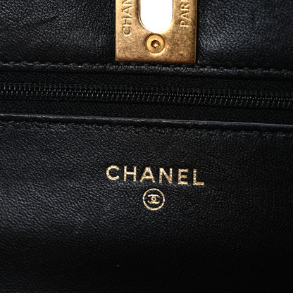Chanel Lambskin Quilted Lion Motif Wallet On Chain WOC Black 6 of 11