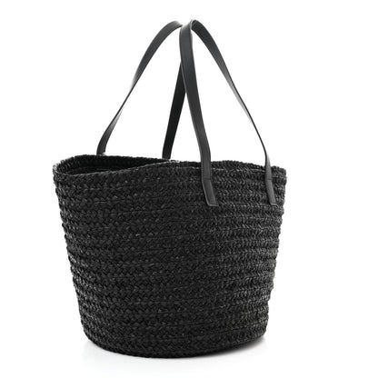 Saint Laurent Raffia Medium Panier Bag Black 3 of 9