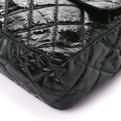 Chanel Shiny Crumpled Calfskin Quilted Large Wavy CC Hobo Black 10 of 11