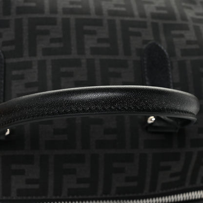 Fendi Recycled Fabric Jacquard Vitello Astro FF 1974 Medium Duffle Bag Asfalto Black 16 of 19