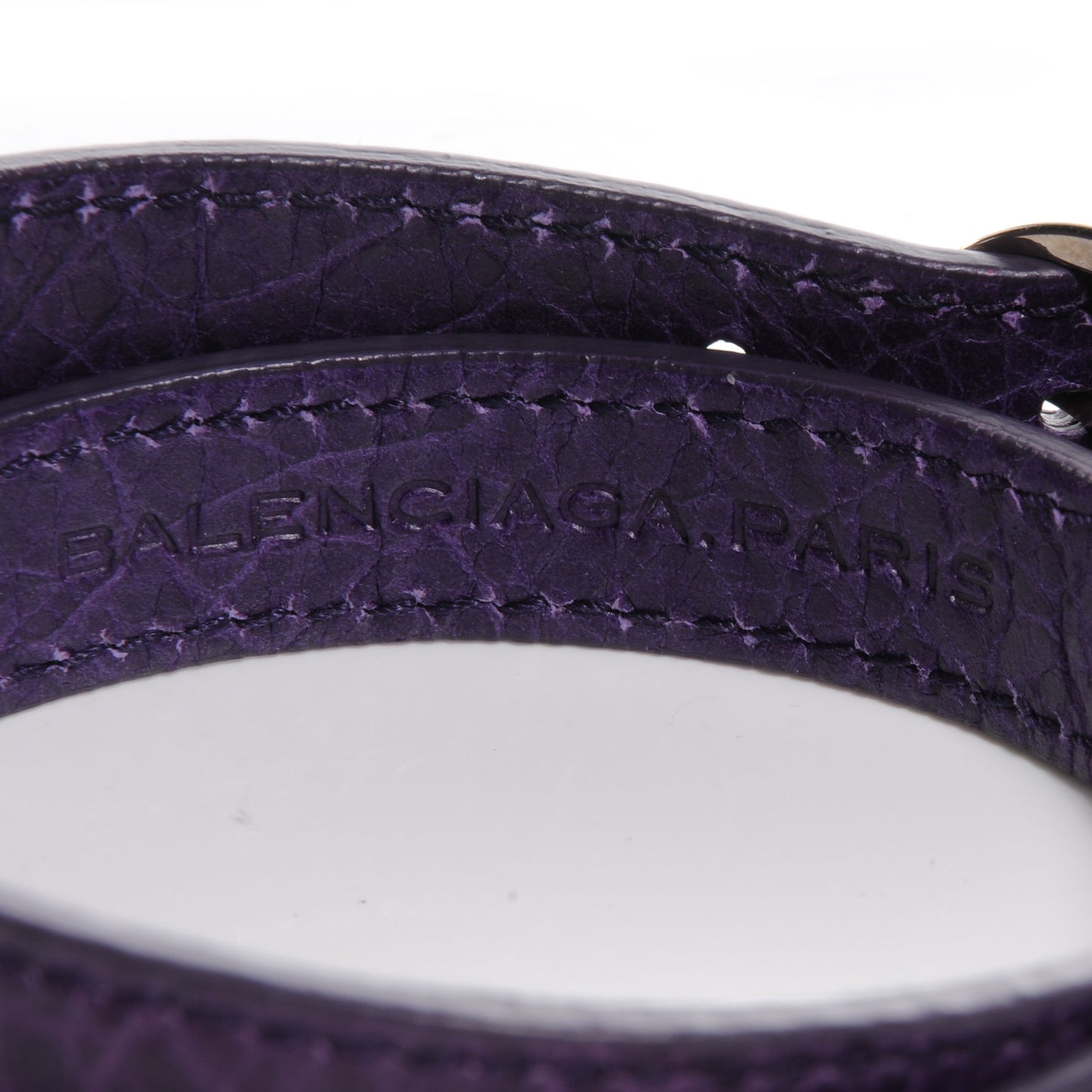 Agneau Arena Giant 12 Silver Hardware Triple Tour Bracelet Small Violet