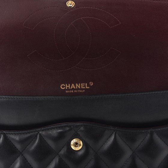 Chanel Lambskin Quilted Jumbo Double Flap Black 7 of 9