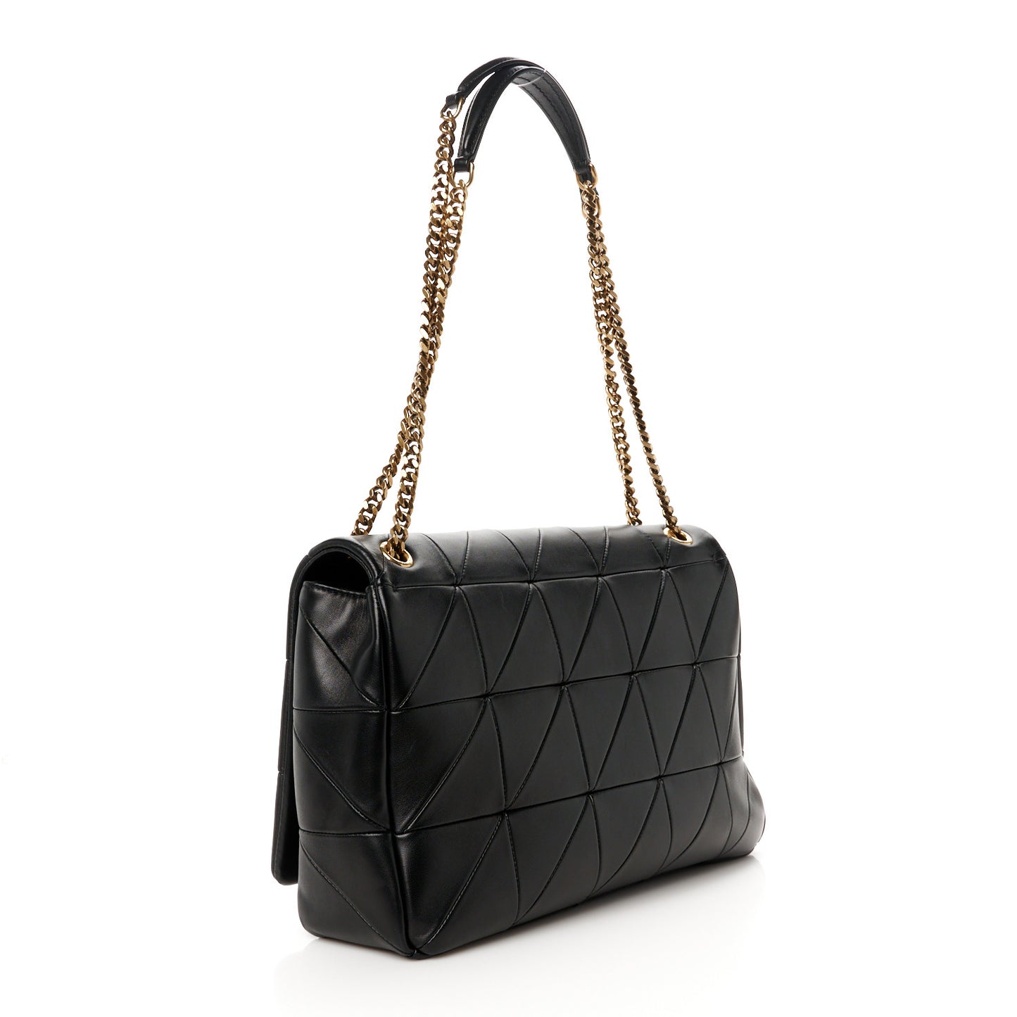 Lambskin Patchwork Monogram Large Jamie Black