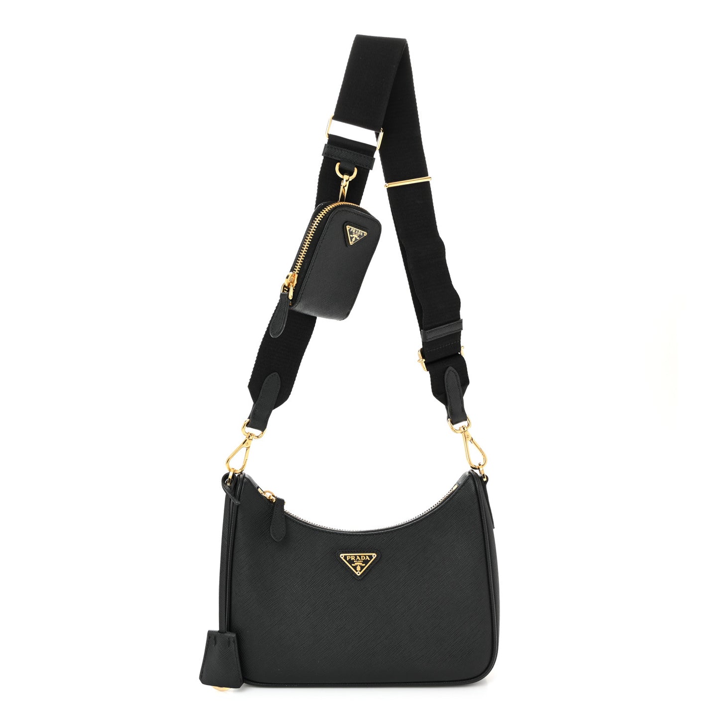 Saffiano Lux Re-Edition 2005 Shoulder Bag Black