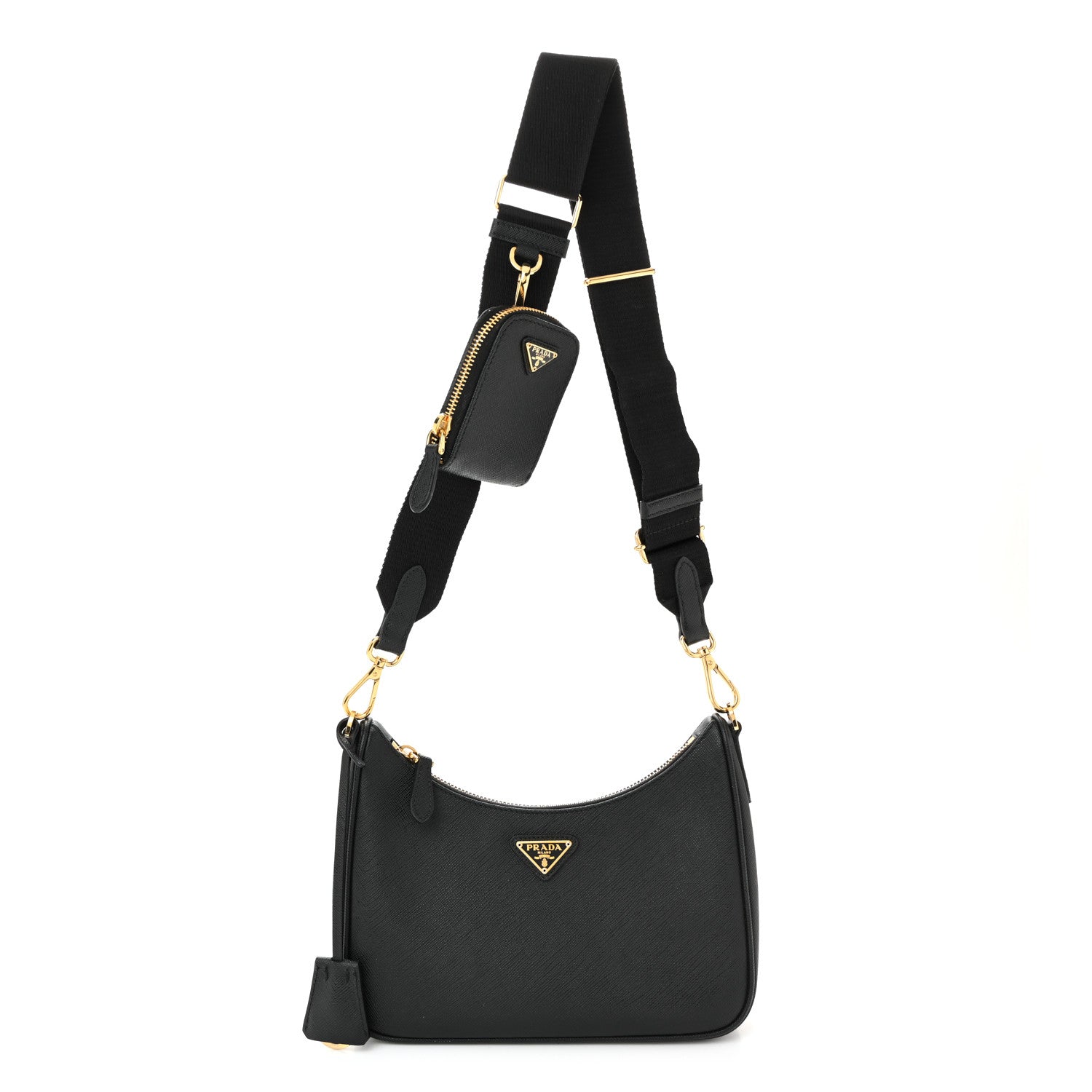 Prada Saffiano Lux Re-Edition 2005 Shoulder Bag Black 1 of 11