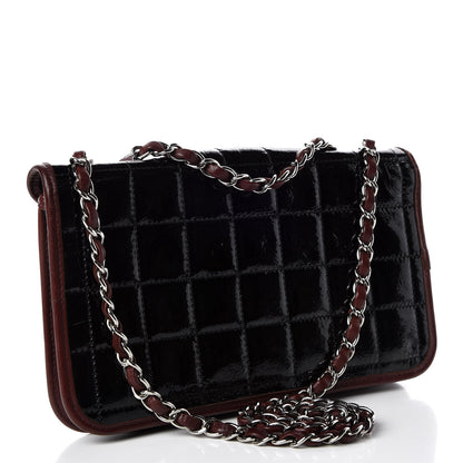 Chanel Patent Lambskin Medium Chocolate Bar Flap Black Bordeaux 3 of 11