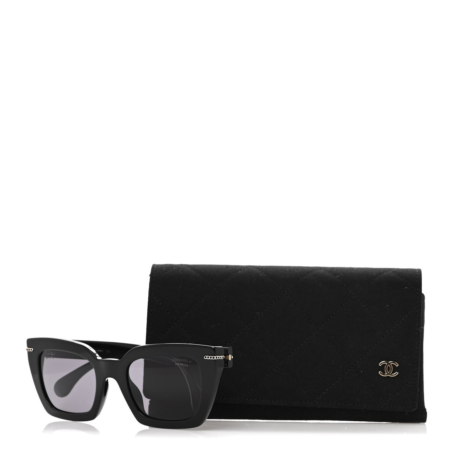 Acetate Polarized CC Butterfly Sunglasses 5509-A Black