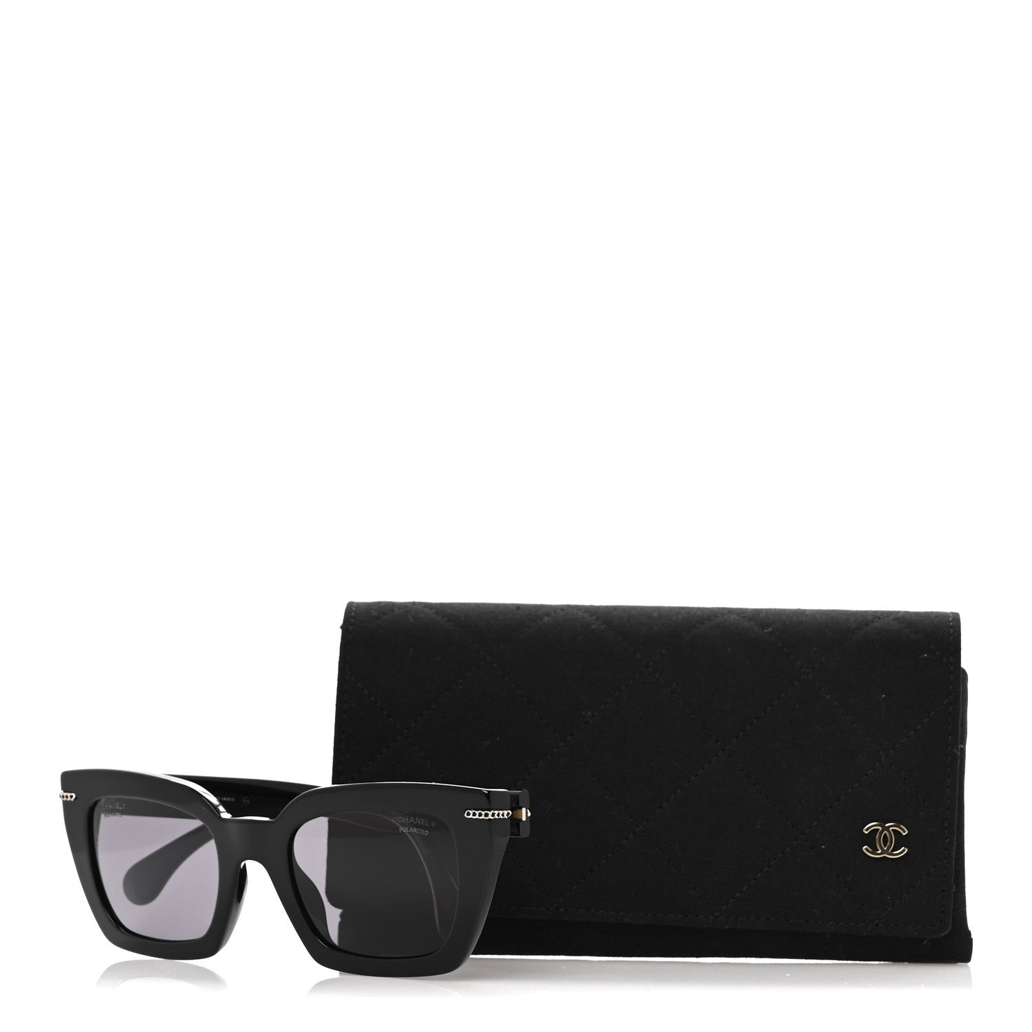 Chanel Acetate Polarized CC Butterfly Sunglasses 5509-A Black 8 of 8