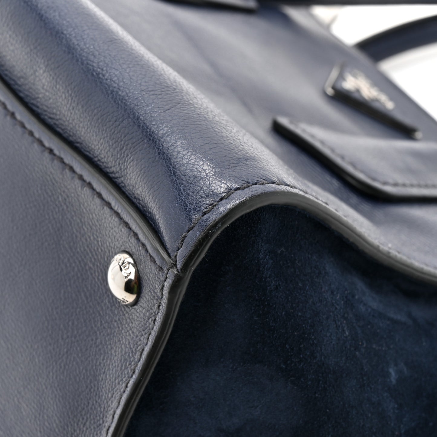 Glace Calf Scamosciato Twin Pocket Tote Baltico