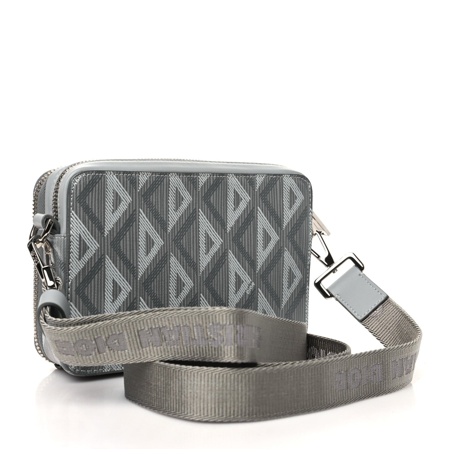 Christian Dior Coated Canvas CD Diamond Messenger Pouch Grey 3 of 12