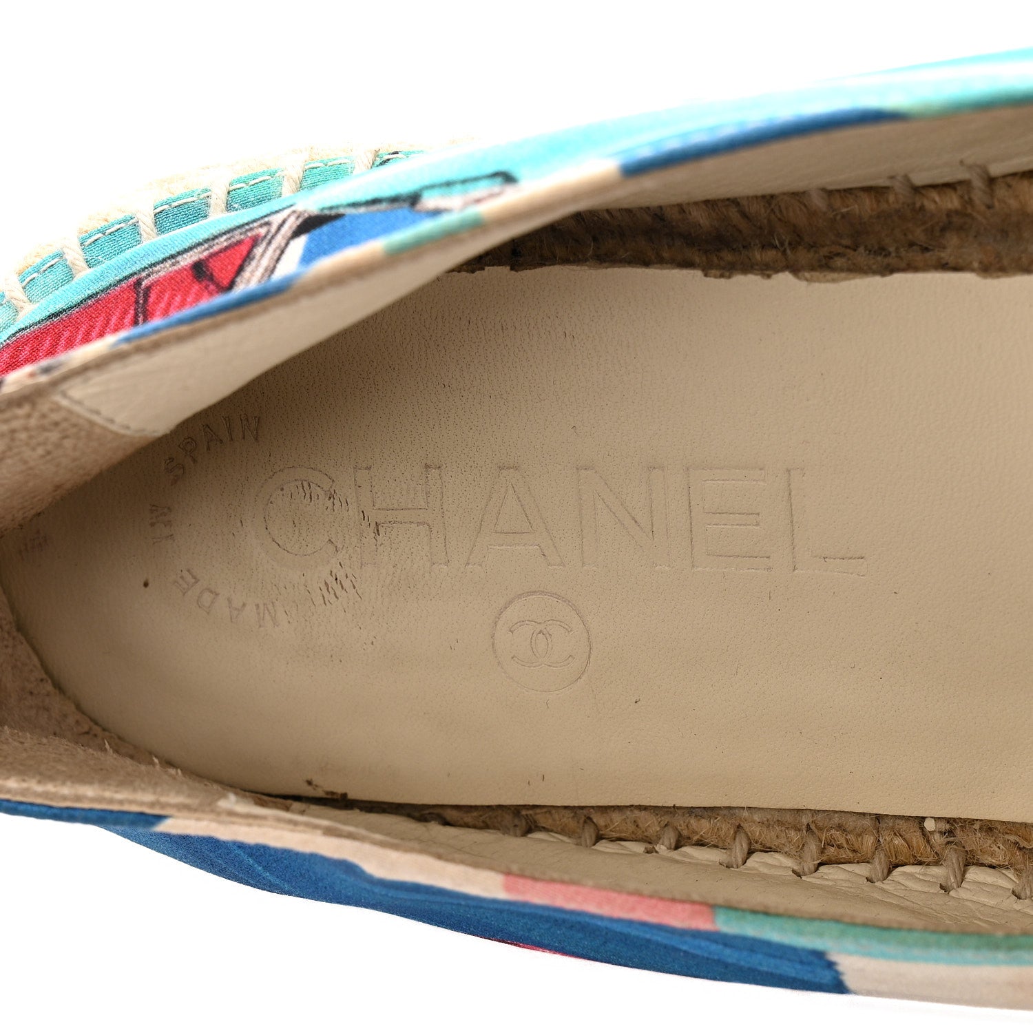 Chanel Fabric Patent CC Espadrilles 38 Multicolor Black 7 of 9