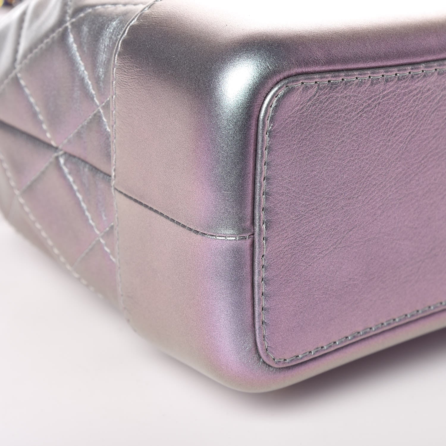 Chanel Iridescent Lambskin Calfskin Quilted Gabrielle Backpack Light Purple 8 of 10