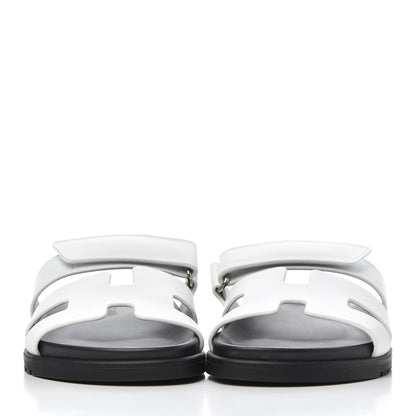 Hermes Calfskin Womens Chypre Sandals 38 White 2 of 11