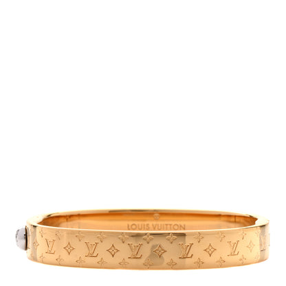 Louis Vuitton Brass Monogram Nanogram Cuff S Gold 1 of 5