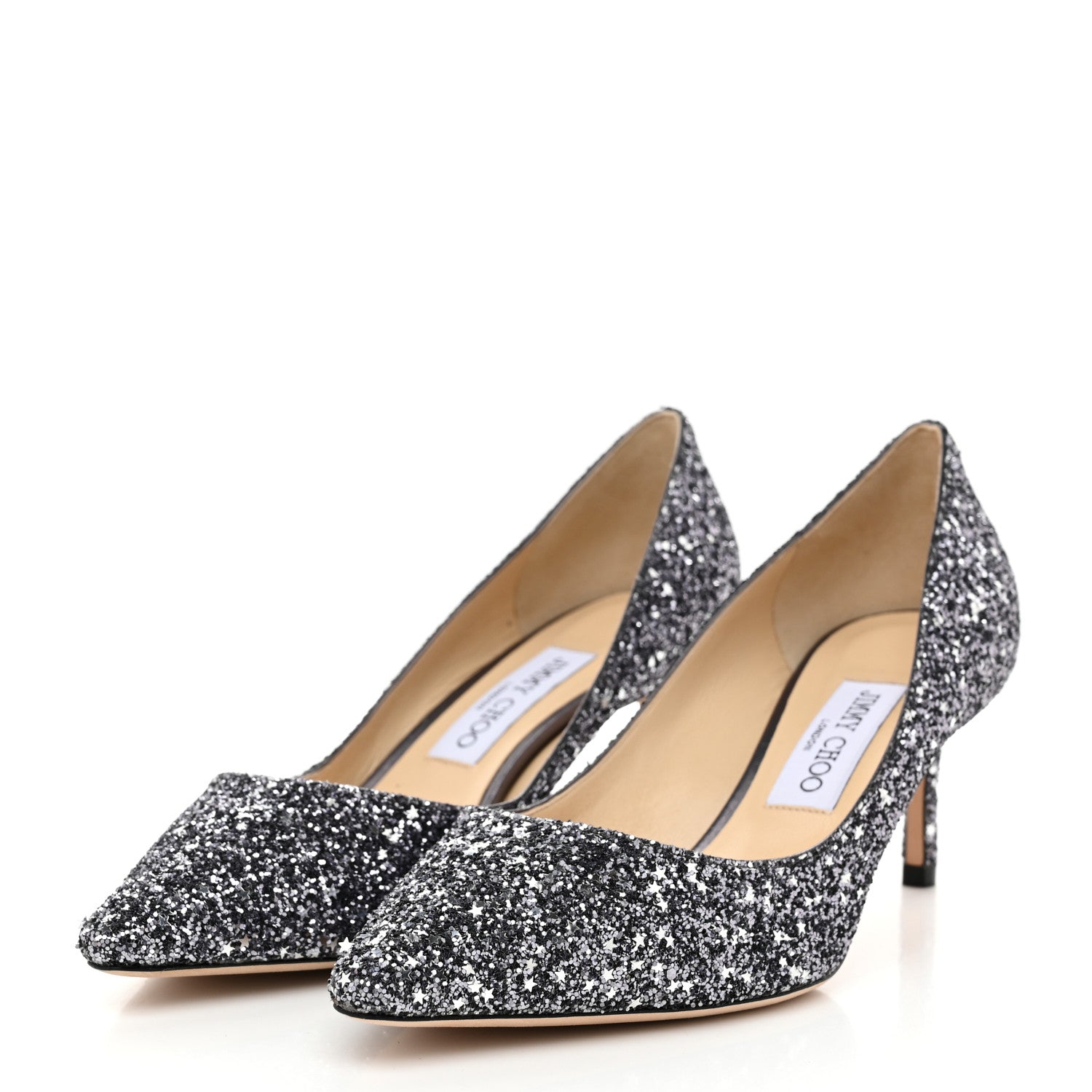 Jimmy Choo Glitter Pointy Toe Romy 60 Pumps 39 Silver 4 of 8