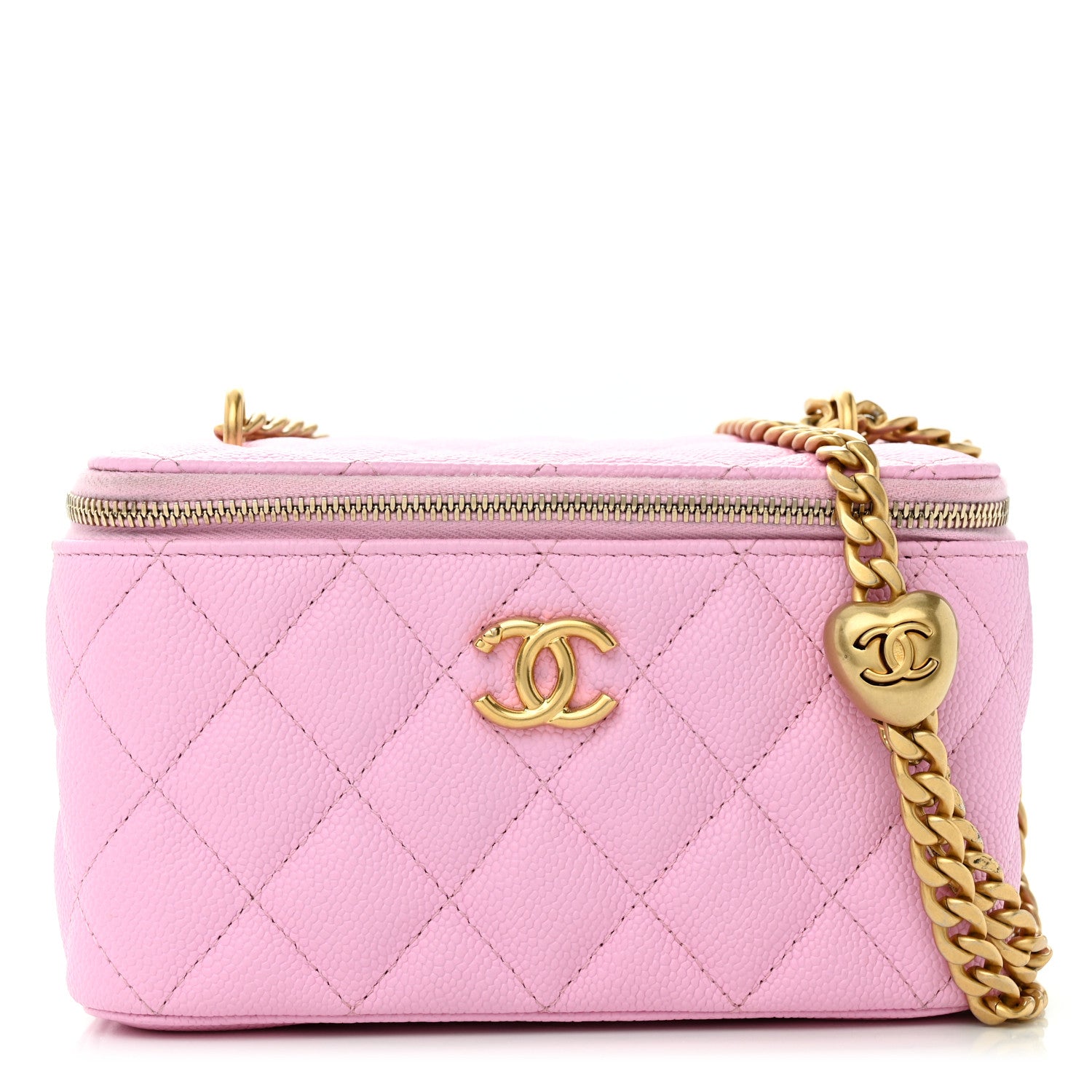 Chanel Caviar Quilted Sweetheart Vanity Case Pink 1 of 14