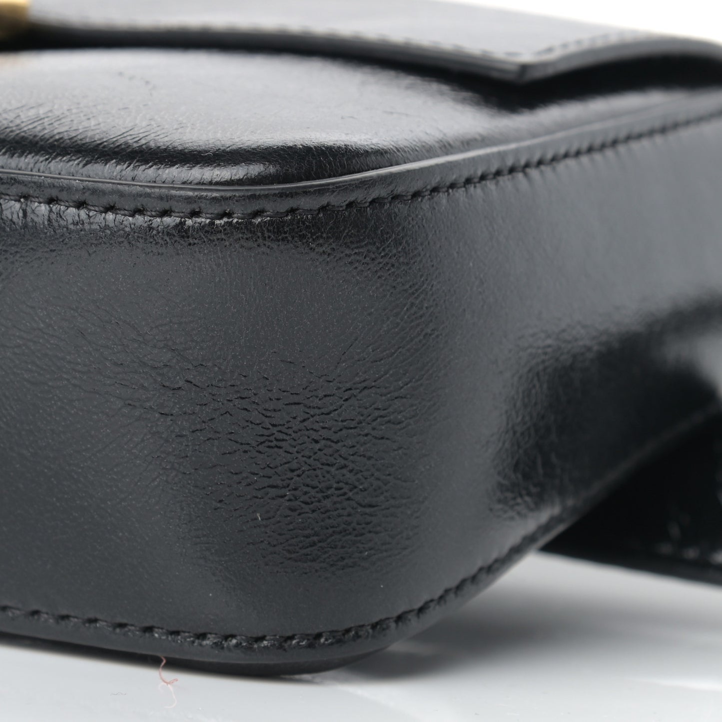 Agnello Old Shine Hip Belt Baguette Bag Black