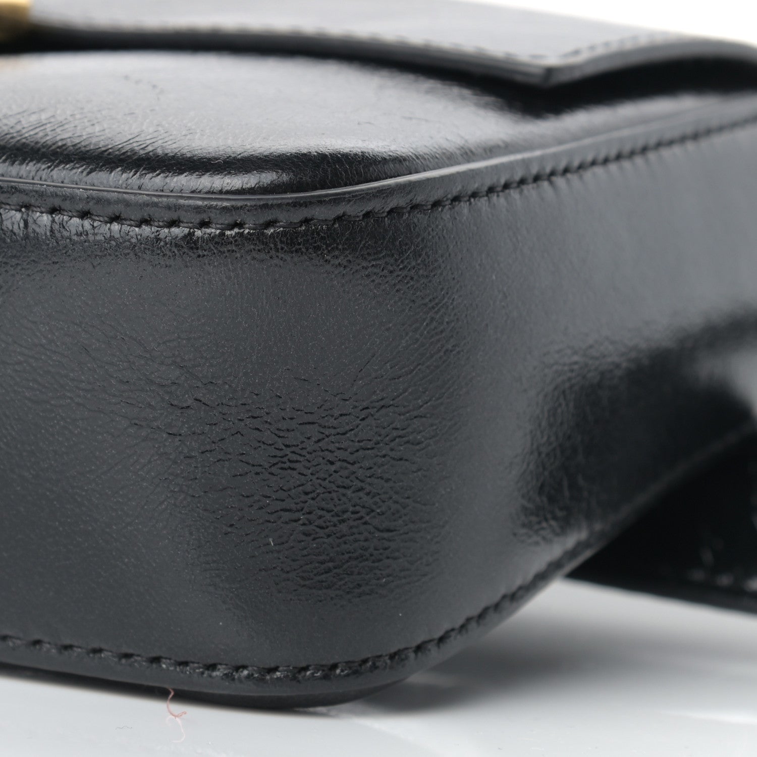 Fendi Agnello Old Shine Hip Belt Baguette Bag Black 9 of 11