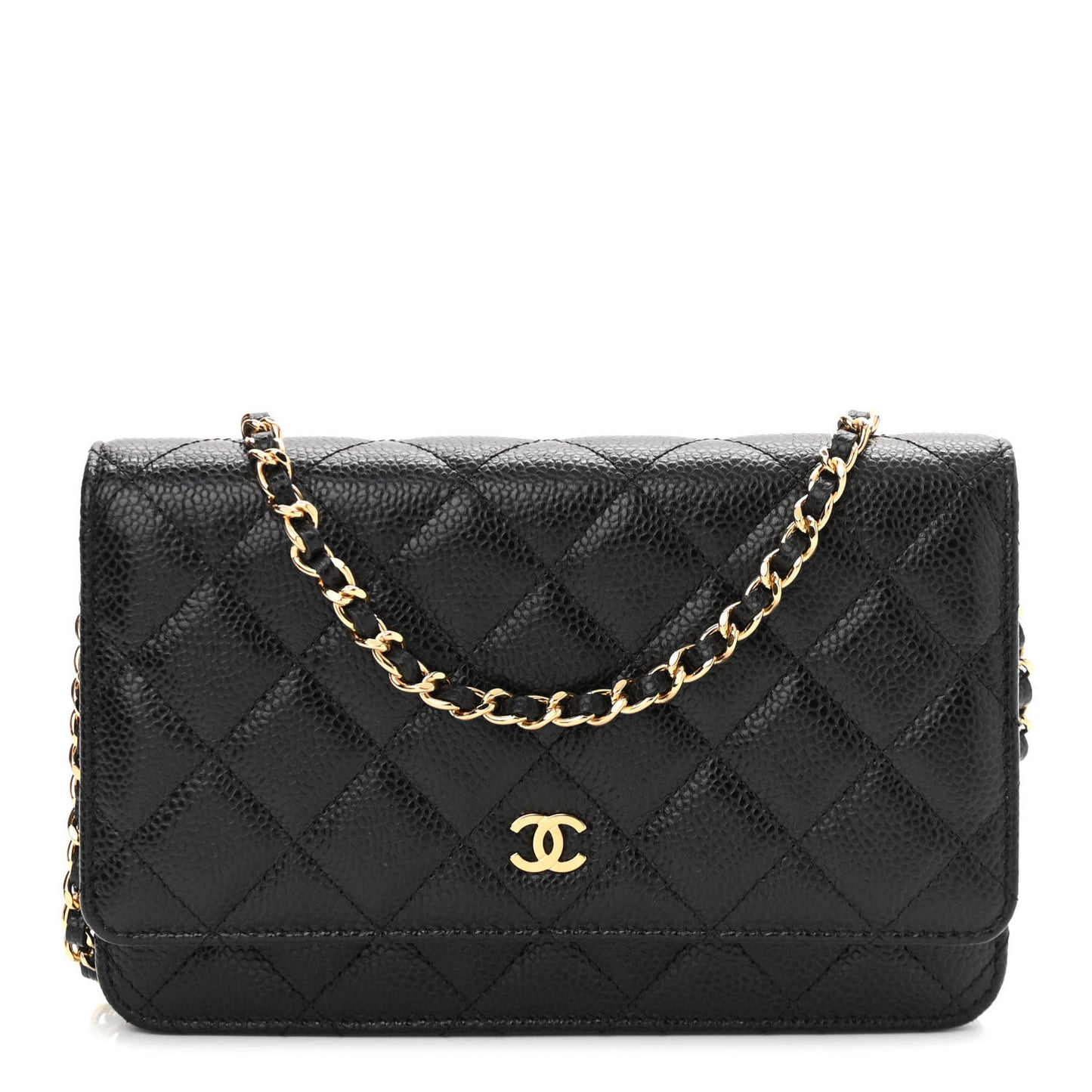 Caviar Quilted Wallet On Chain WOC Black