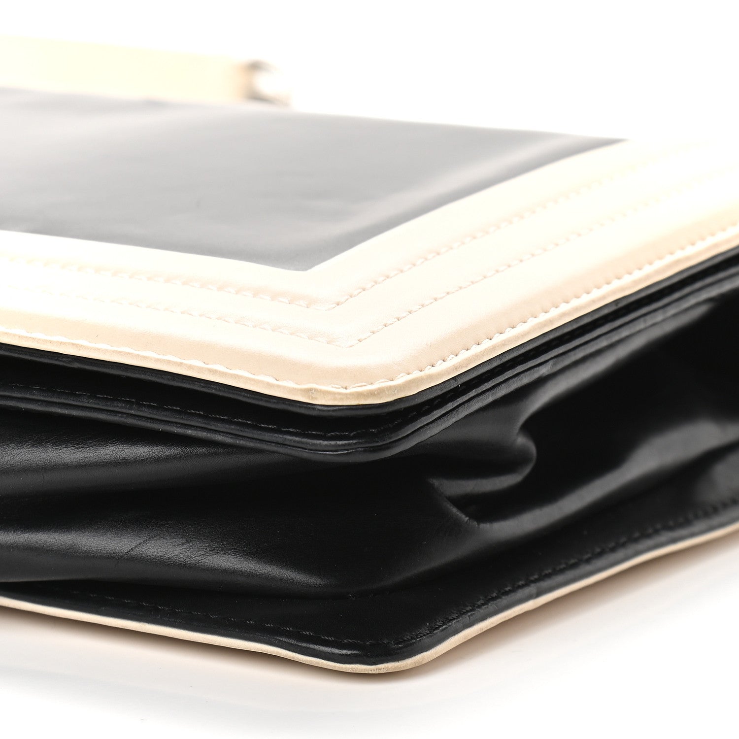 Chanel Glazed Calfskin Medium Boy Flap Black White 9 of 10