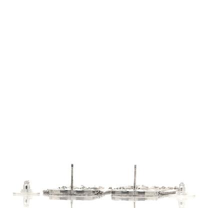 Chanel Baguette Crystal CC Chain Drop Earrings Silver 3 of 5