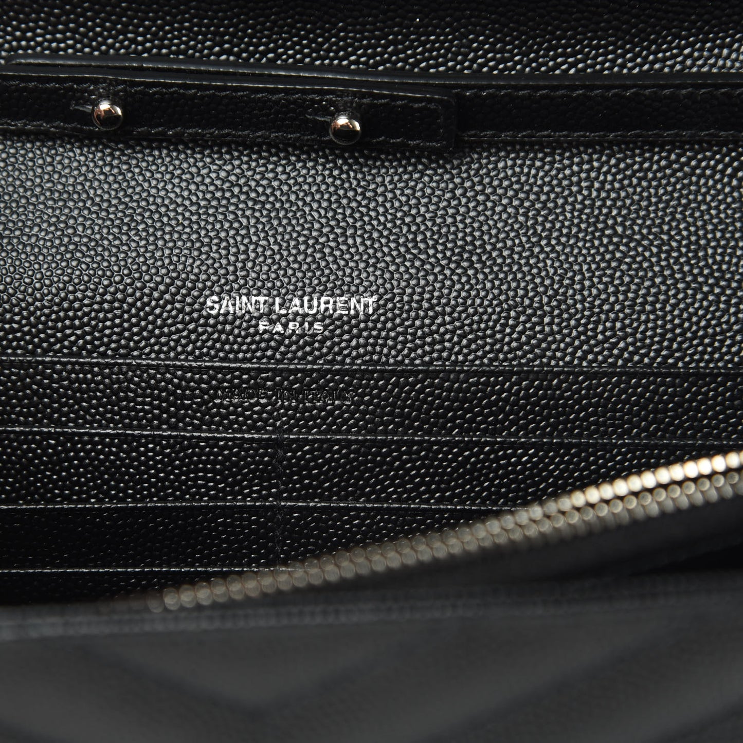 Grain De Poudre Matelasse Chevron Monogram Chain Wallet Black