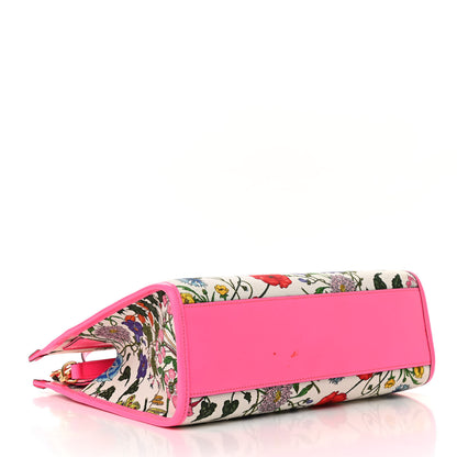 Gucci Canvas Medium Flora Tote Fuchsia 4 of 14