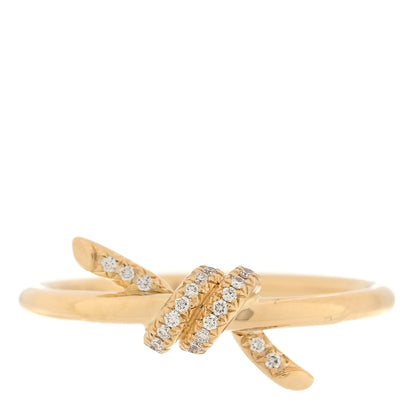 Tiffany 18K Yellow Gold Diamond Small Knot Ring 54 7 1 of 5