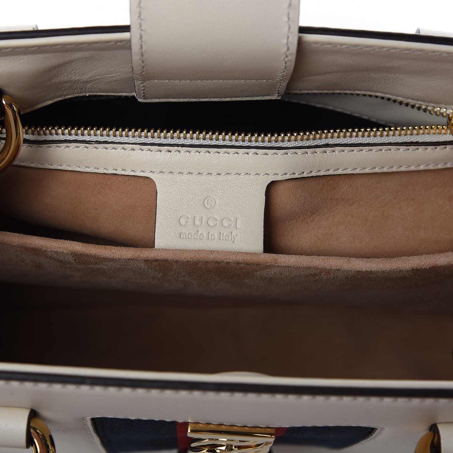Gucci Calfskin Medium Sylvie Top Handle Tote White 9 of 11