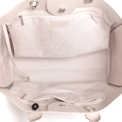 Chanel Caviar Extra Large Studded Deauville Tote Ivory 5 of 7