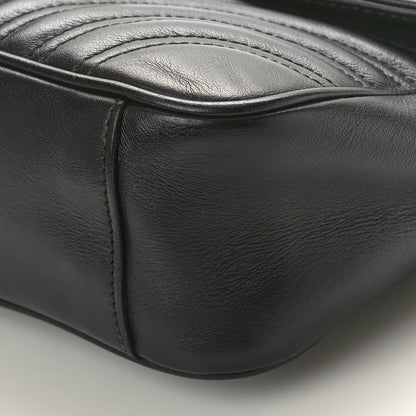 Gucci Calfskin Matelasse Small GG Marmont Shoulder Bag Black 10 of 11
