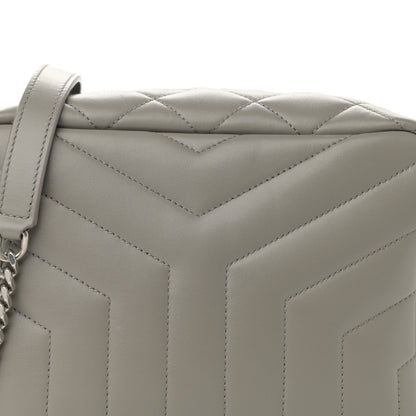Saint Laurent Calfskin Y Quilted Monogram Small Loulou Bowling Bag Light Gray 8 of 11