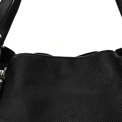 Burberry Grainy Calfskin House Check Medium Maidstone Black 8 of 12