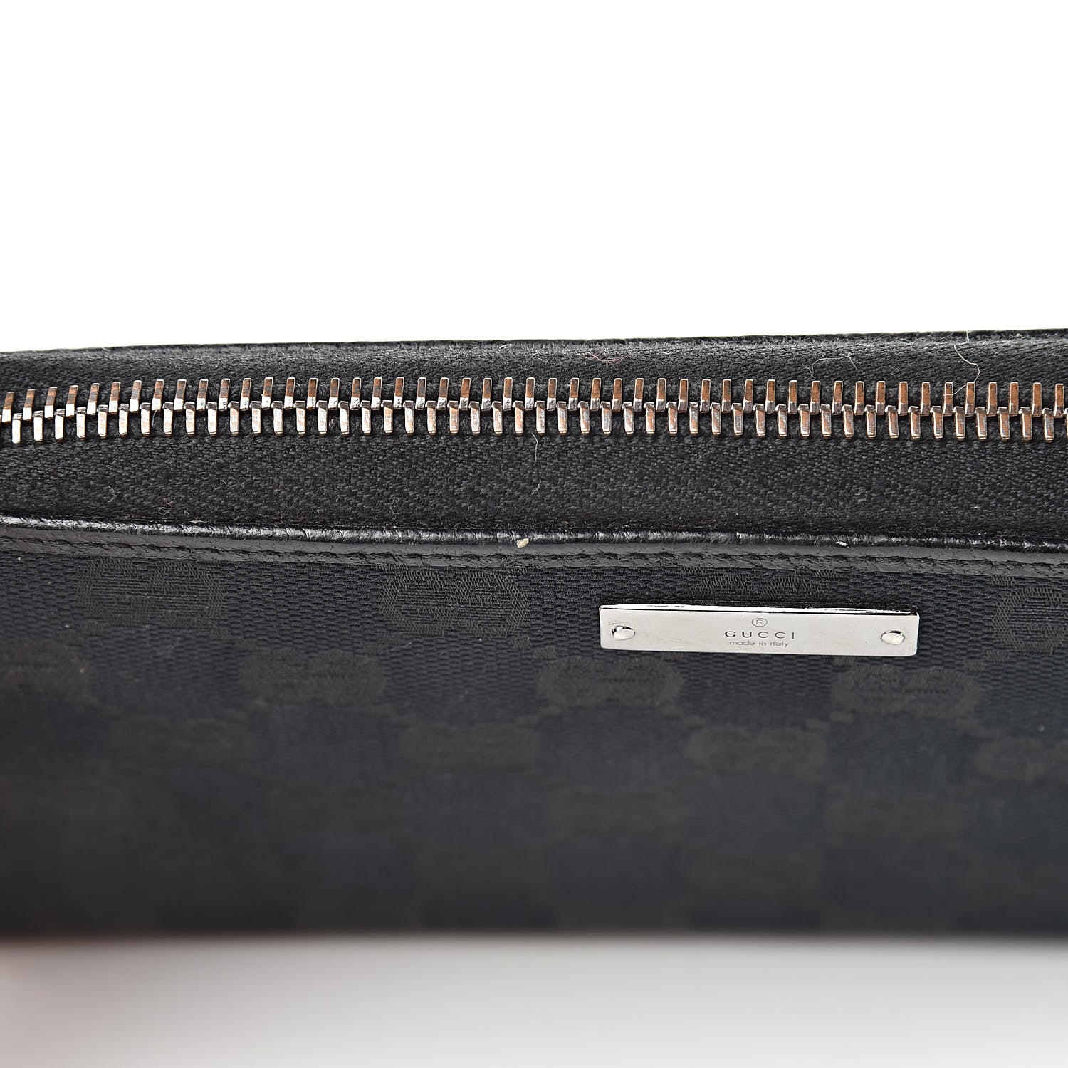 Gucci Monogram Metal Bar Zip Around Wallet Black 13 of 13