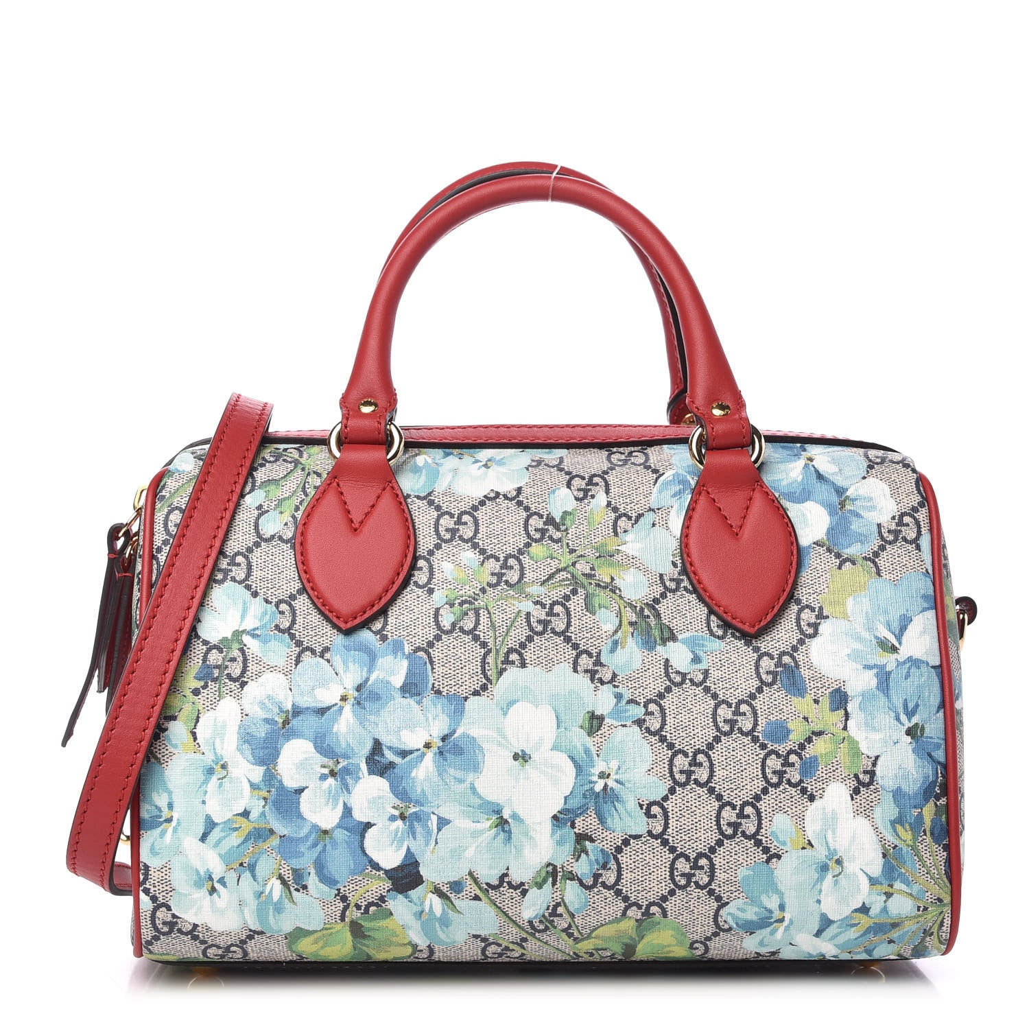 Gucci GG Supreme Monogram Blooms Small Boston Beige Blue Navy Hibiscus Red 1 of 9