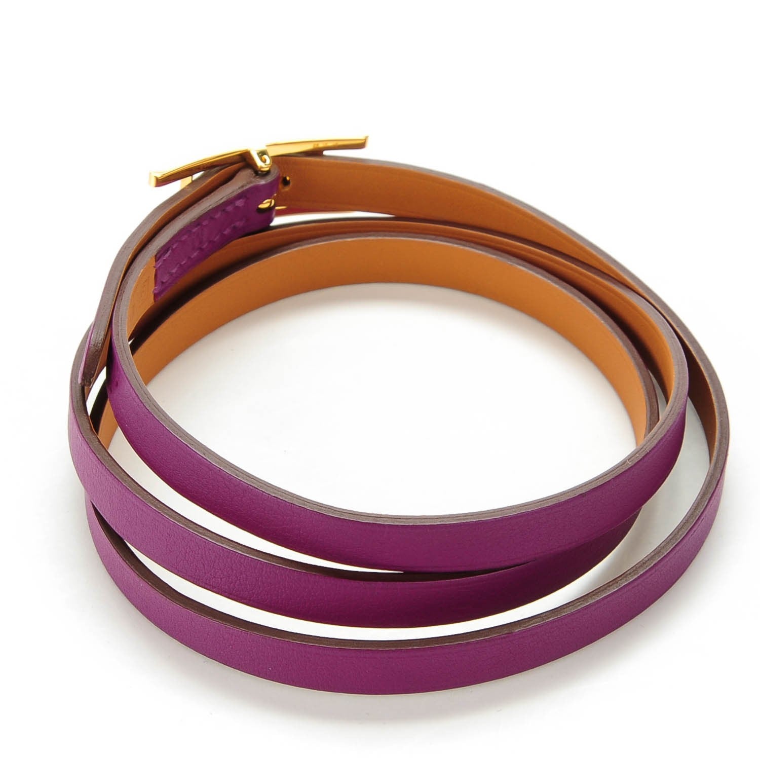 Hermes Swift Hapi 3 MM Triple Tour Wrap Bracelet M Anemone 3 of 5