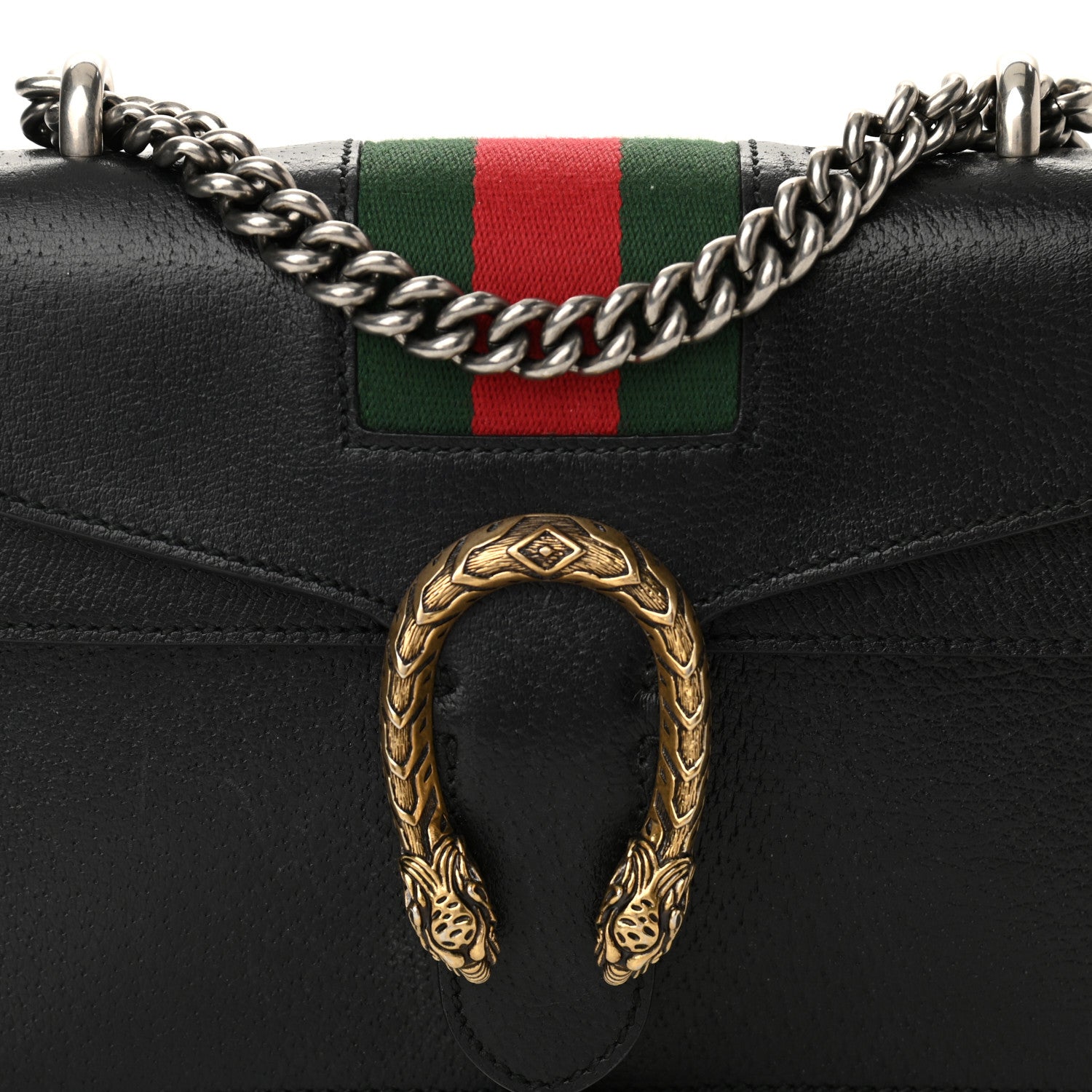 Gucci Calfskin Web Mini Dionysus Shoulder Bag Black 8 of 10
