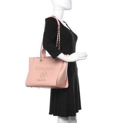 Chanel Caviar Small Studded Deauville Tote Light Pink 2 of 11