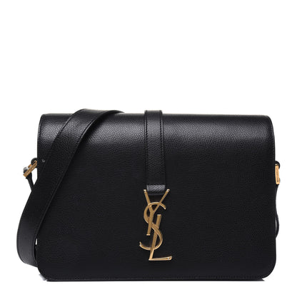 Saint Laurent Textured Calfskin Medium Classic Monogram Universite Bag Black 1 of 24