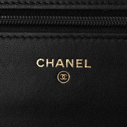 Chanel Lambskin Quilted Chain Around Wallet On Chain WOC Black 6 of 11