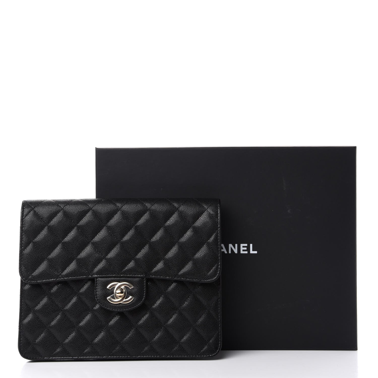 Chanel Caviar Quilted Square Flap Clutch Black 8 of 8