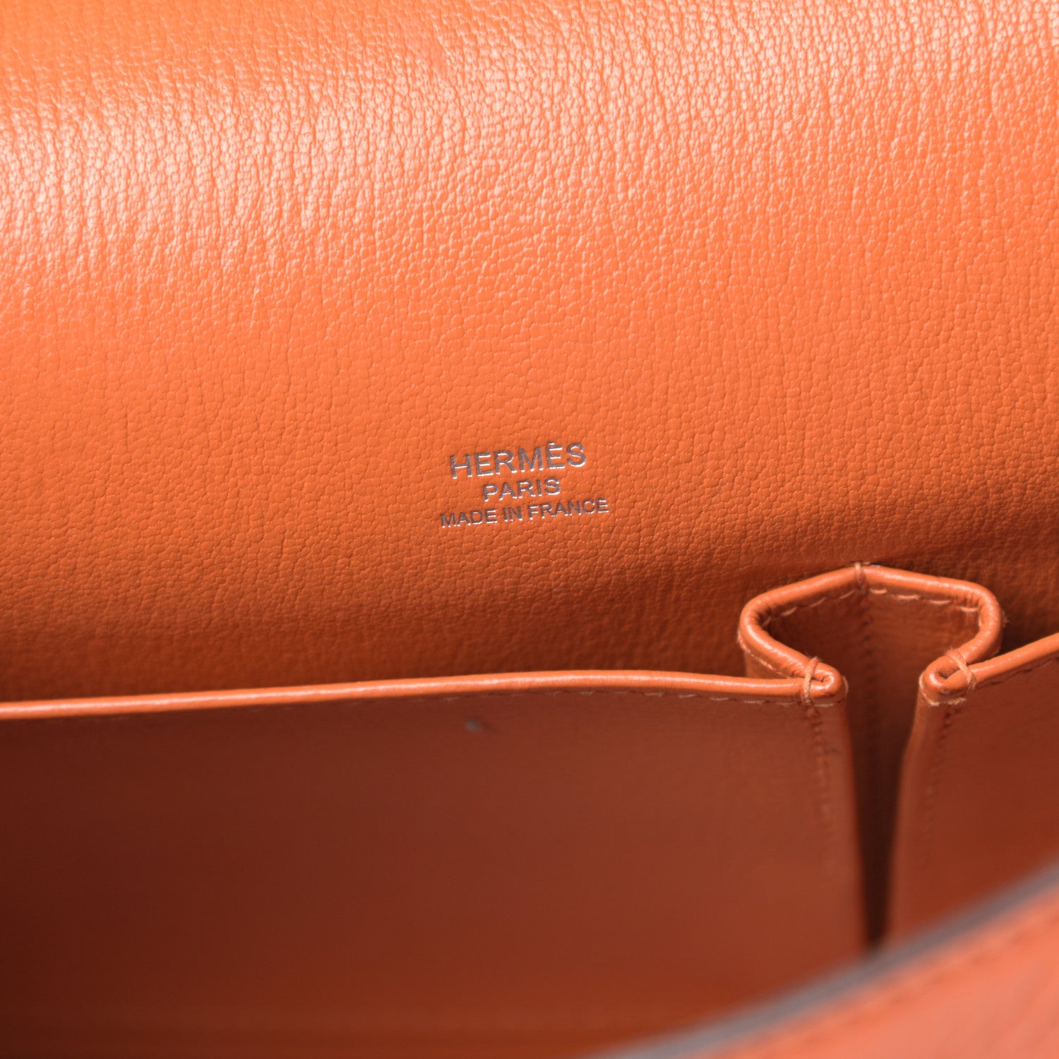 Hermes Taurillon Clemence Jypsiere 28 Orange 6 of 14